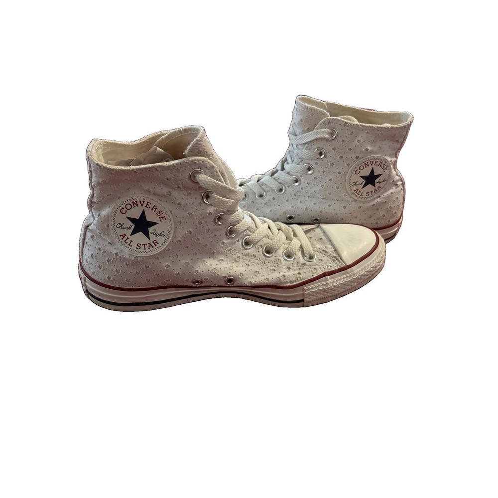 Converse Chuck Taylor All Star Women's 9 White Star Perforated High Top Sneakers